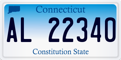 CT license plate AL22340