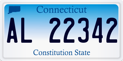 CT license plate AL22342