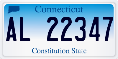 CT license plate AL22347