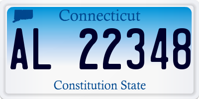 CT license plate AL22348