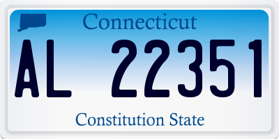 CT license plate AL22351