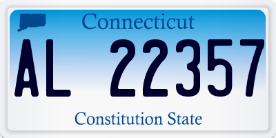 CT license plate AL22357