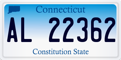 CT license plate AL22362