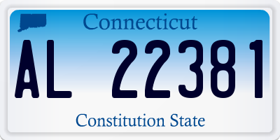 CT license plate AL22381