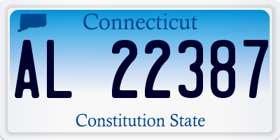 CT license plate AL22387