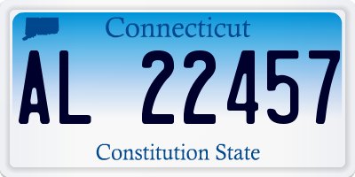 CT license plate AL22457