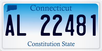 CT license plate AL22481