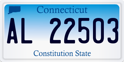 CT license plate AL22503