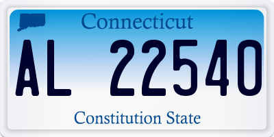 CT license plate AL22540