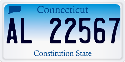 CT license plate AL22567
