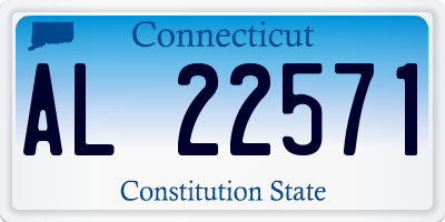CT license plate AL22571