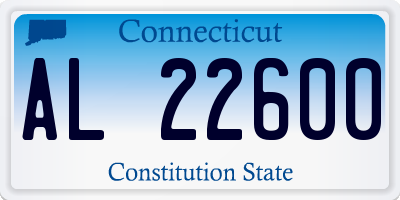 CT license plate AL22600