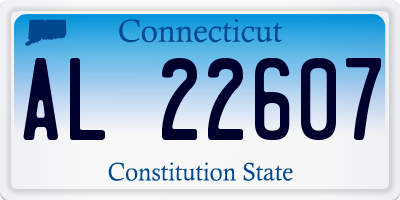 CT license plate AL22607