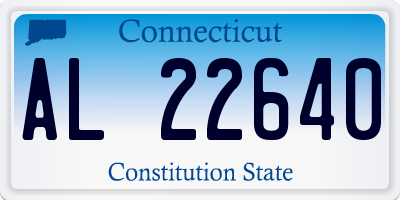 CT license plate AL22640