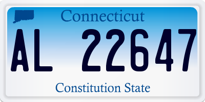 CT license plate AL22647