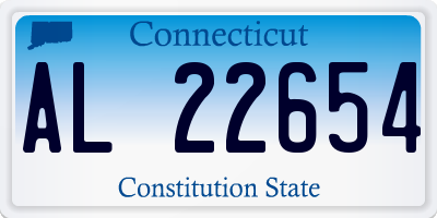 CT license plate AL22654