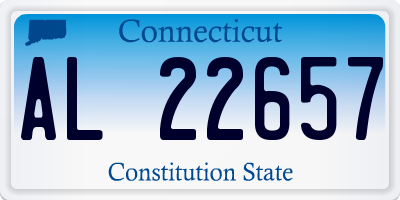 CT license plate AL22657