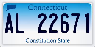 CT license plate AL22671