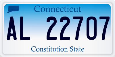 CT license plate AL22707