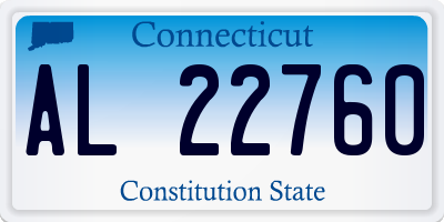CT license plate AL22760