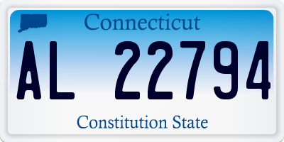 CT license plate AL22794