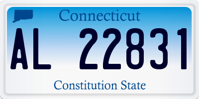 CT license plate AL22831