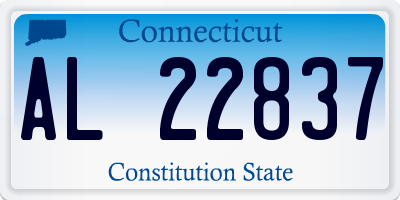 CT license plate AL22837