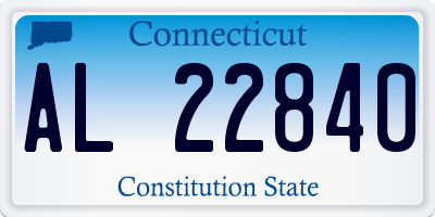 CT license plate AL22840