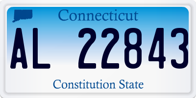CT license plate AL22843