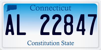 CT license plate AL22847