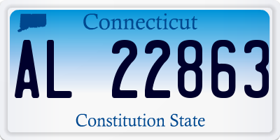 CT license plate AL22863