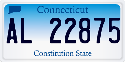 CT license plate AL22875