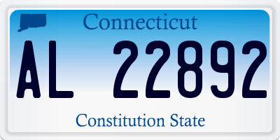 CT license plate AL22892