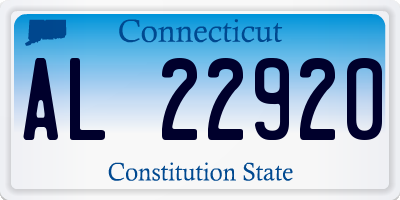 CT license plate AL22920