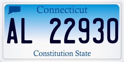 CT license plate AL22930