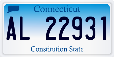 CT license plate AL22931