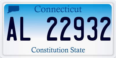 CT license plate AL22932