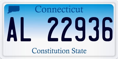 CT license plate AL22936