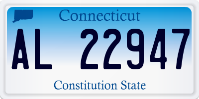 CT license plate AL22947