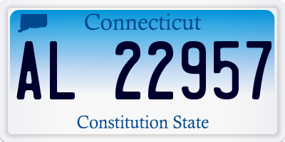 CT license plate AL22957