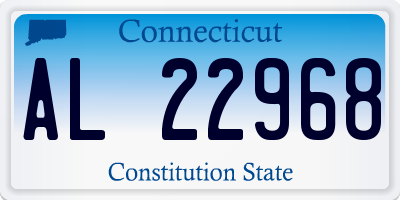 CT license plate AL22968