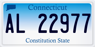 CT license plate AL22977