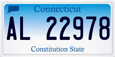 CT license plate AL22978