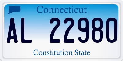 CT license plate AL22980