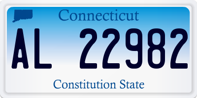 CT license plate AL22982