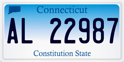 CT license plate AL22987