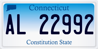 CT license plate AL22992
