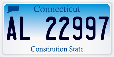 CT license plate AL22997