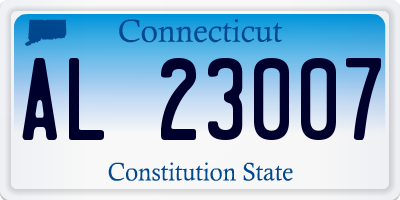 CT license plate AL23007