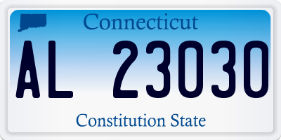 CT license plate AL23030